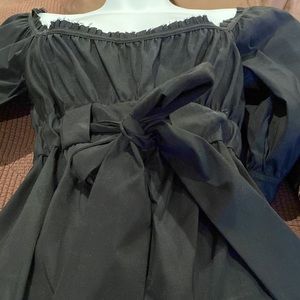 DVF square neckline little black dress